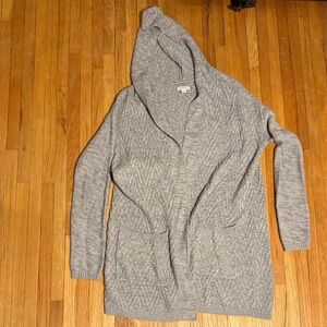 Merona Light Gray Hooded Open-Front Women's Cardigan